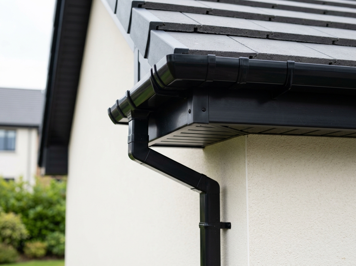 Black uPVC Guttering and Fascia Installation
